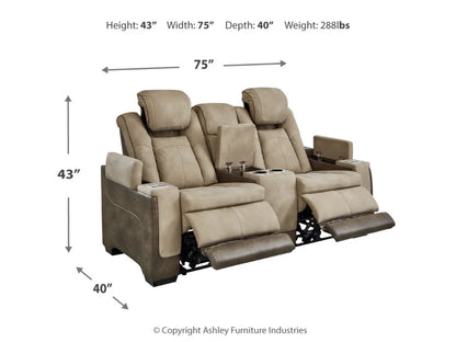 Next-Gen DuraPella Performance Fabric Dual Power Reclining Loveseat with Console