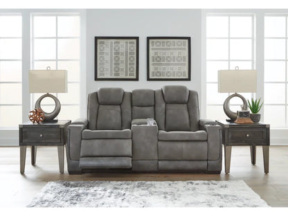 Next-Gen DuraPella Performance Fabric Dual Power Reclining Loveseat with Console