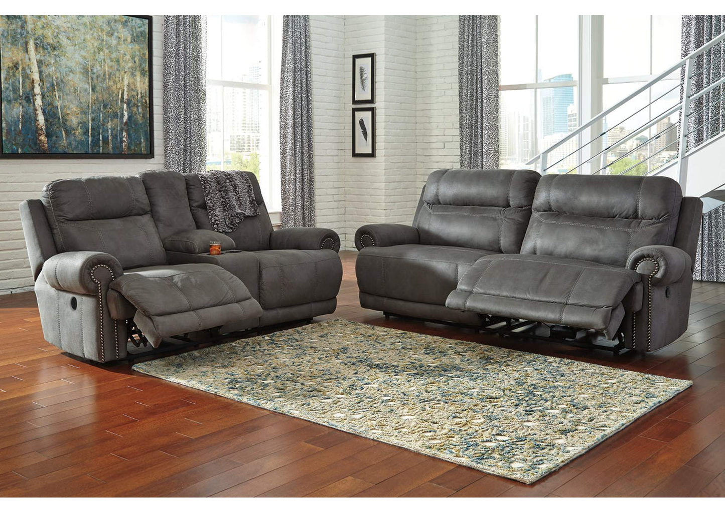 Austere Sofa and Loveseat