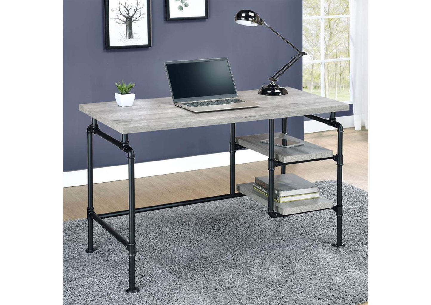 Delray 2-tier Open Shelving Writing Desk