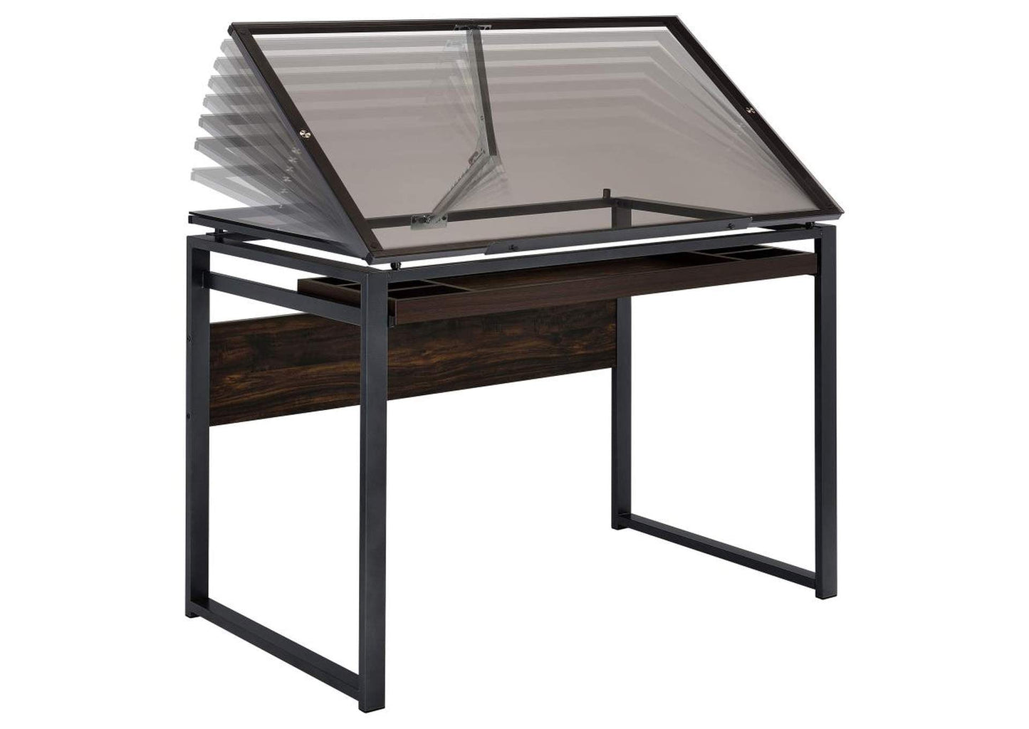 Pantano Glass Top Drafting Desk