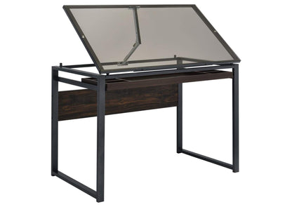 Pantano Glass Top Drafting Desk