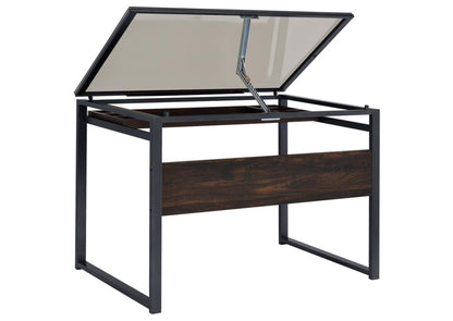 Pantano Glass Top Drafting Desk