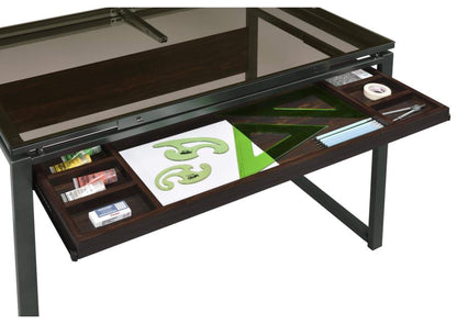 Pantano Glass Top Drafting Desk