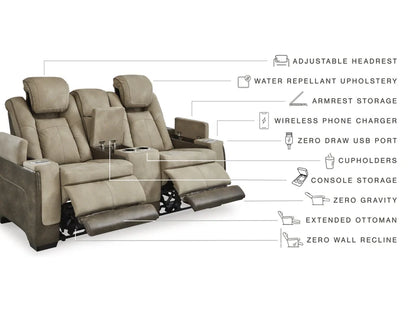 Next-Gen DuraPella Performance Fabric Dual Power Reclining Loveseat with Console