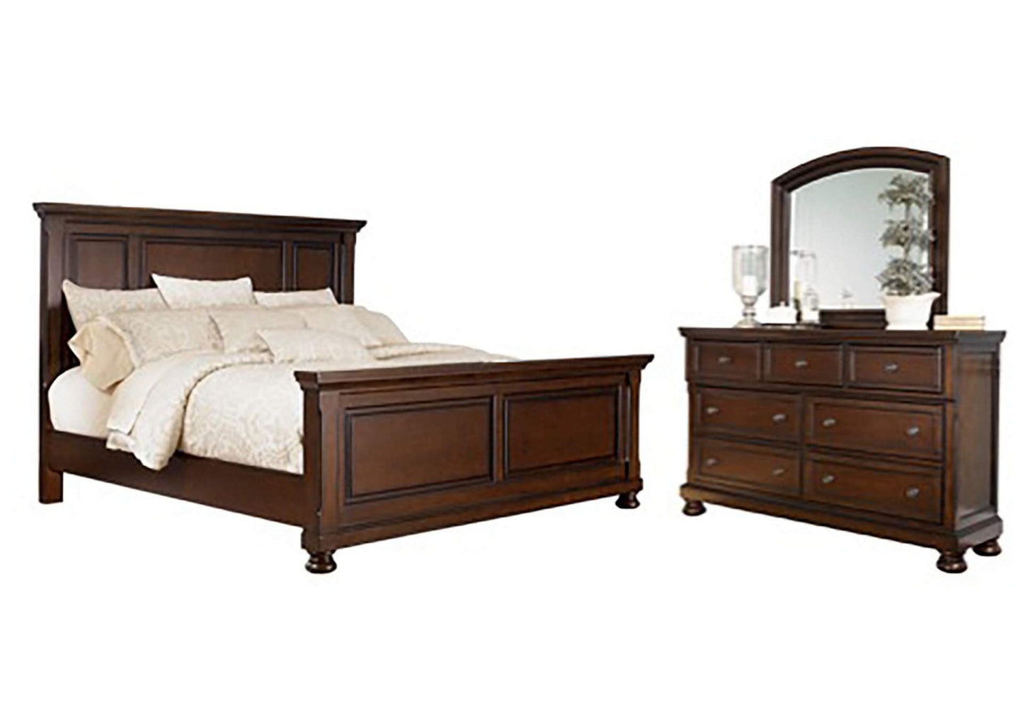 Porter Queen Panel Bed with Mirrored Dresser