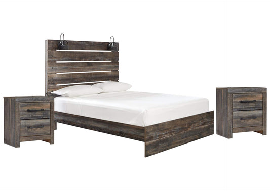 Drystan Queen Panel Bed with 2 Nightstands