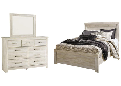 Bellaby Queen Panel Bed with Mirrored Dresser