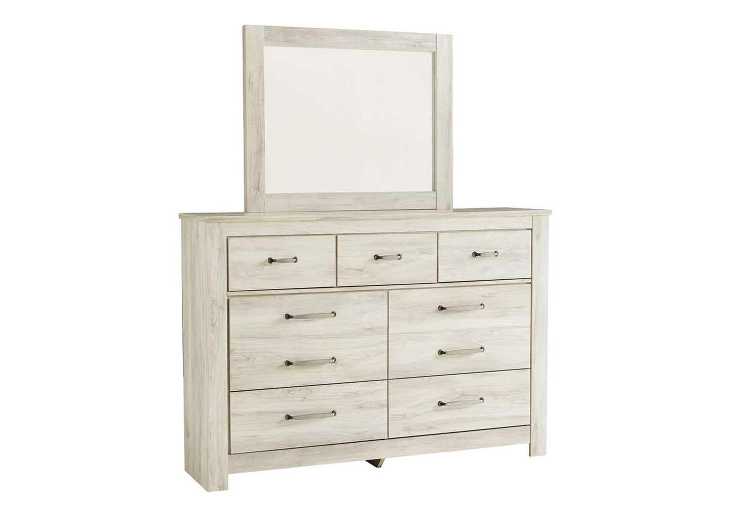 Bellaby Queen Panel Bed with Mirrored Dresser