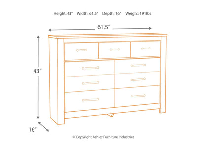 Bellaby King Crossbuck Panel Bed with Dresser