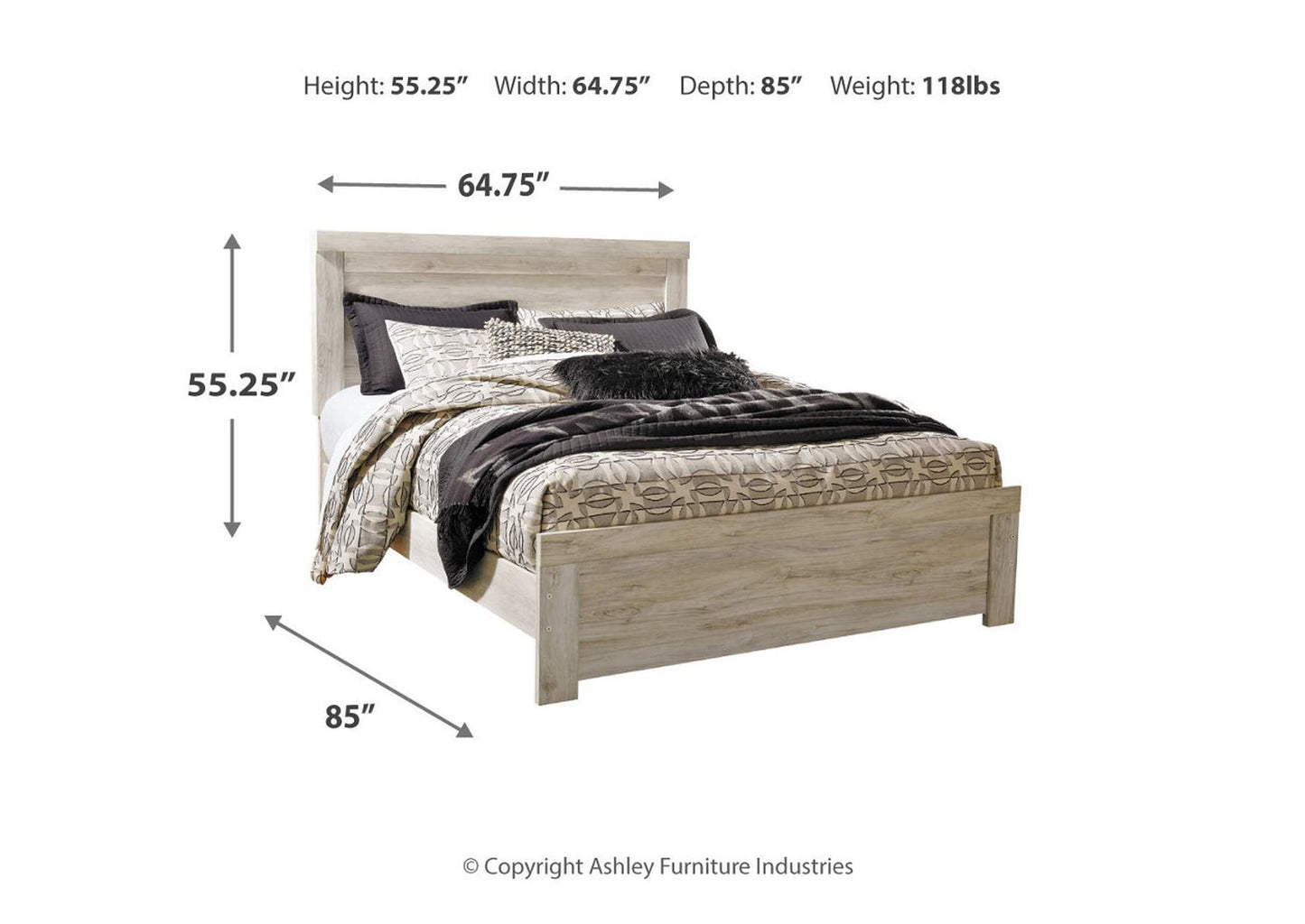 Bellaby Queen Panel Bed with Mirrored Dresser